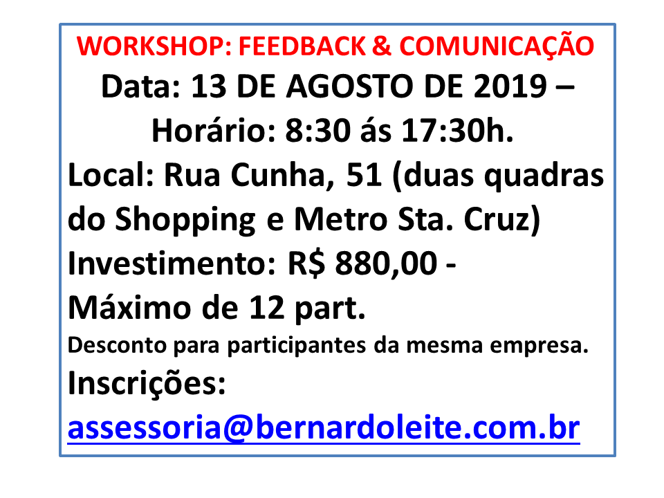 WORKSHOP FEEDBACK & COMUNICAÇÃO